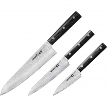 Набор из 3-х ножей SAMURA 67 DAMASCUS SD67-0220M